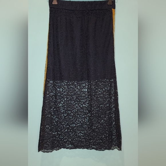 ZARA navy lace Sheer midi skirt XS - Picture 5 of 7